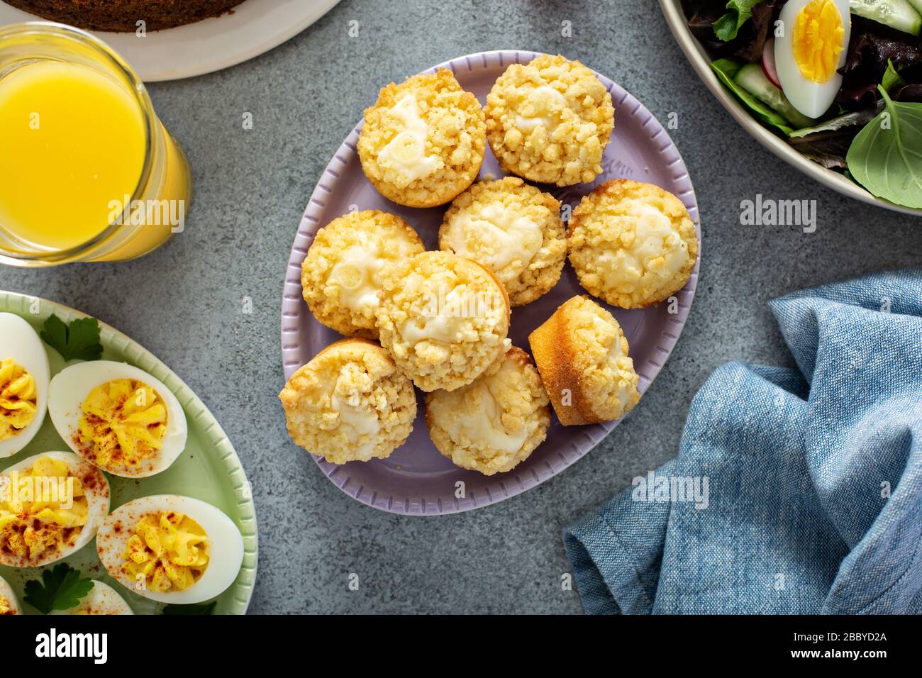 Cream cheese muffins for Easter Stock Photo