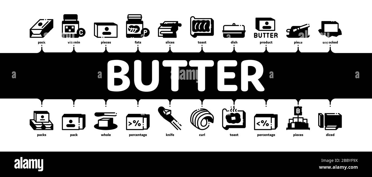 Butter Or Margarine Minimal Infographic Banner Vector Stock Vector