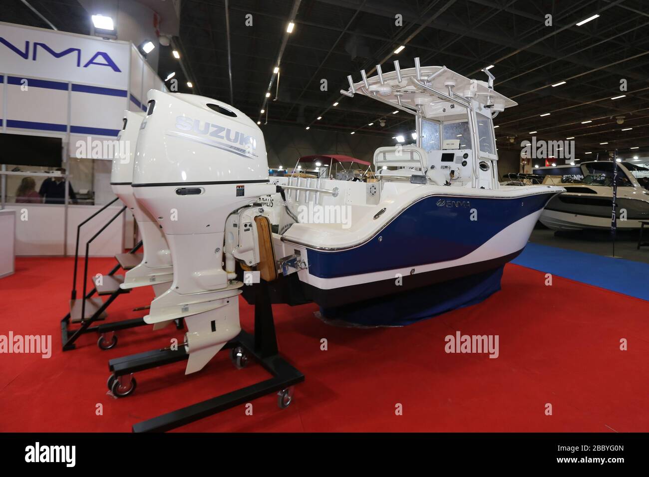 ISTANBUL, TURKEY FEBRUARY 22, 2020 Enma boat on display at CNR