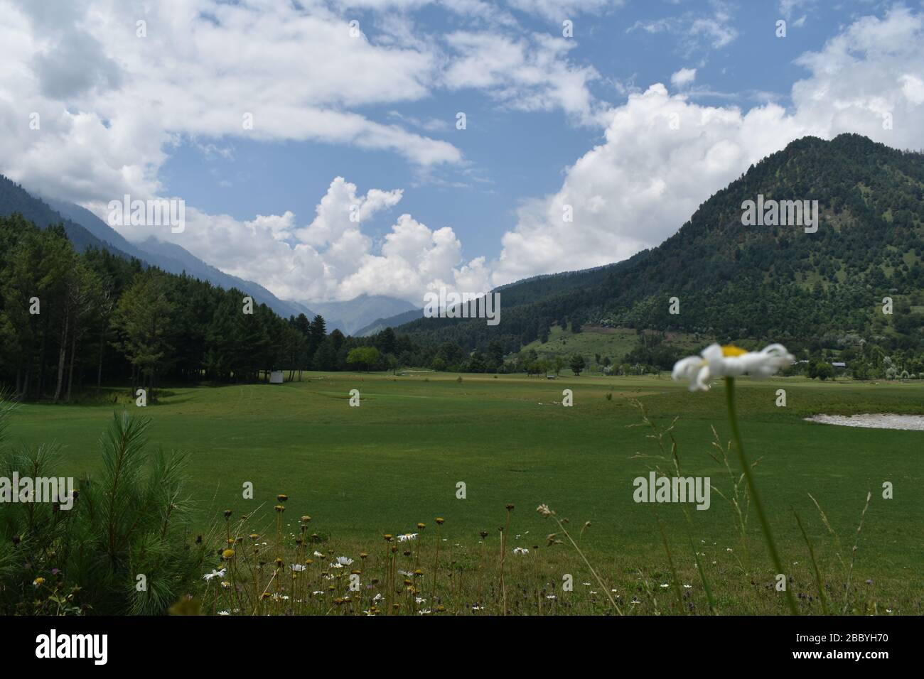 Beautiful Golf Course with Natural scenery at Pahalgam Kashmir India Beautiful Golf Course with Natural scenery at Pahalgam Kashmir India