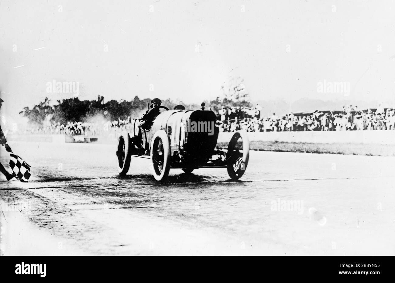 French race car driver Jules Goux (1885-1965) winning the Indianapolis 500 on May 30, 1913 Stock Photo