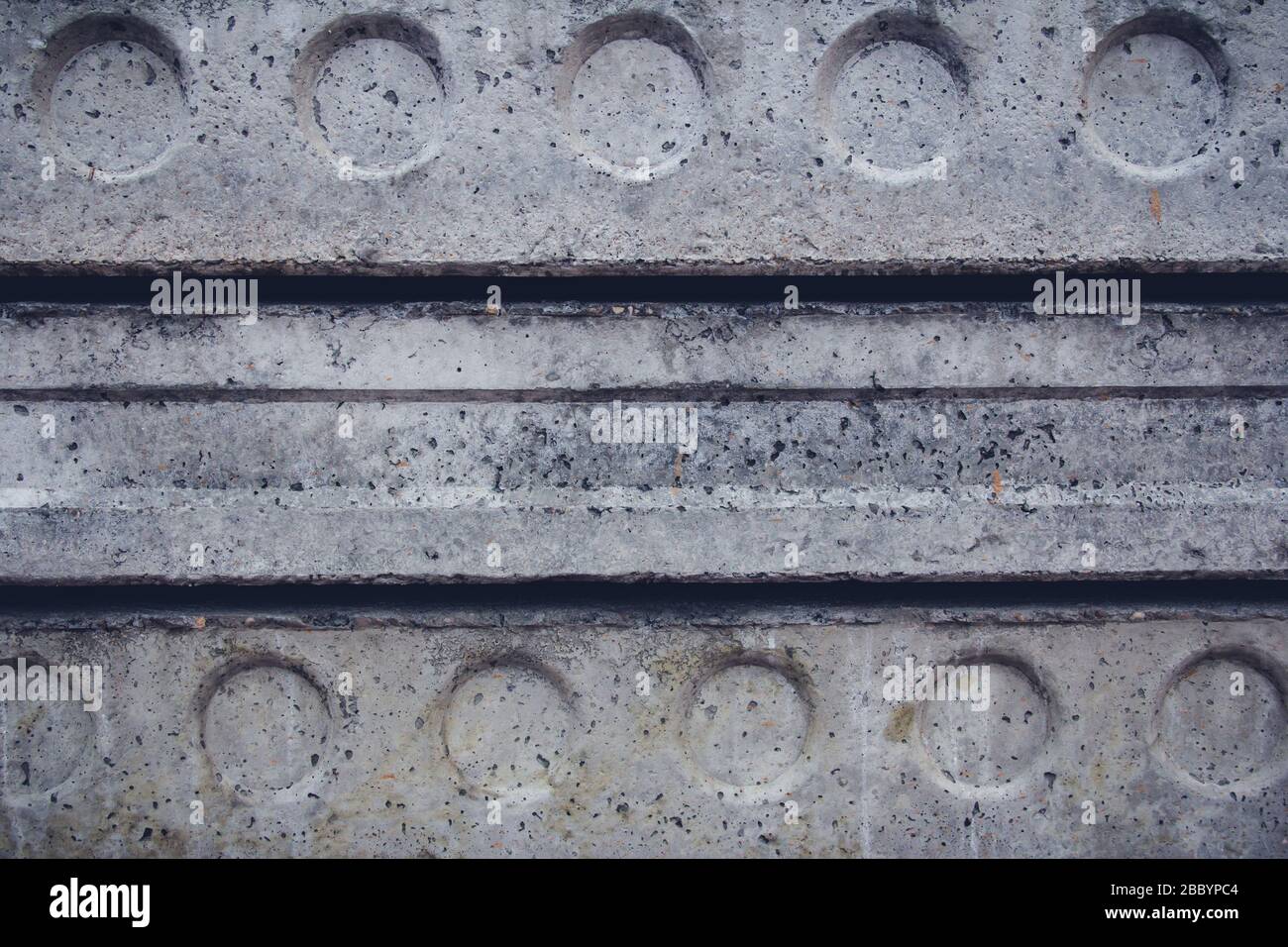 New concrete blocks at a construction site. Construction material Stock Photo