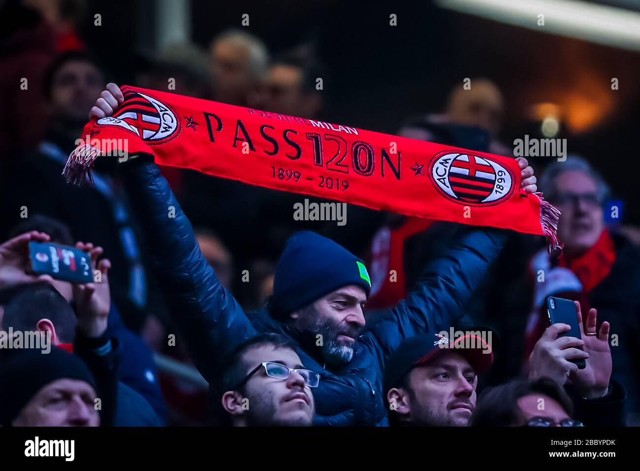 AC Milan supporters during soccer season 2019/20 symbolic images - Photo credit Fabrizio Carabelli /LM/ Stock Photo