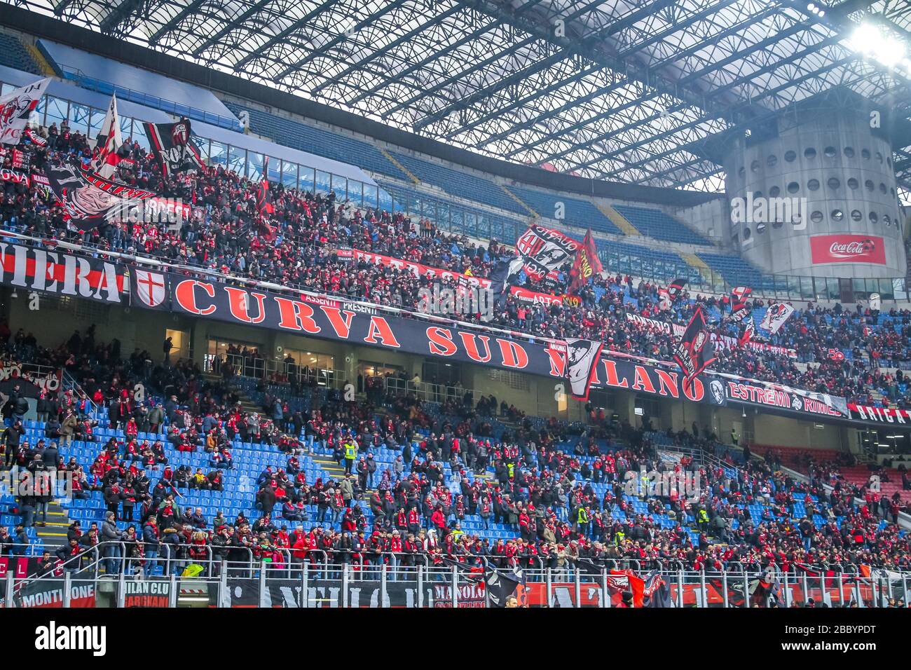 AC Milan supporters during soccer season 2019/20 symbolic images - Photo credit Fabrizio Carabelli /LM/ Stock Photo