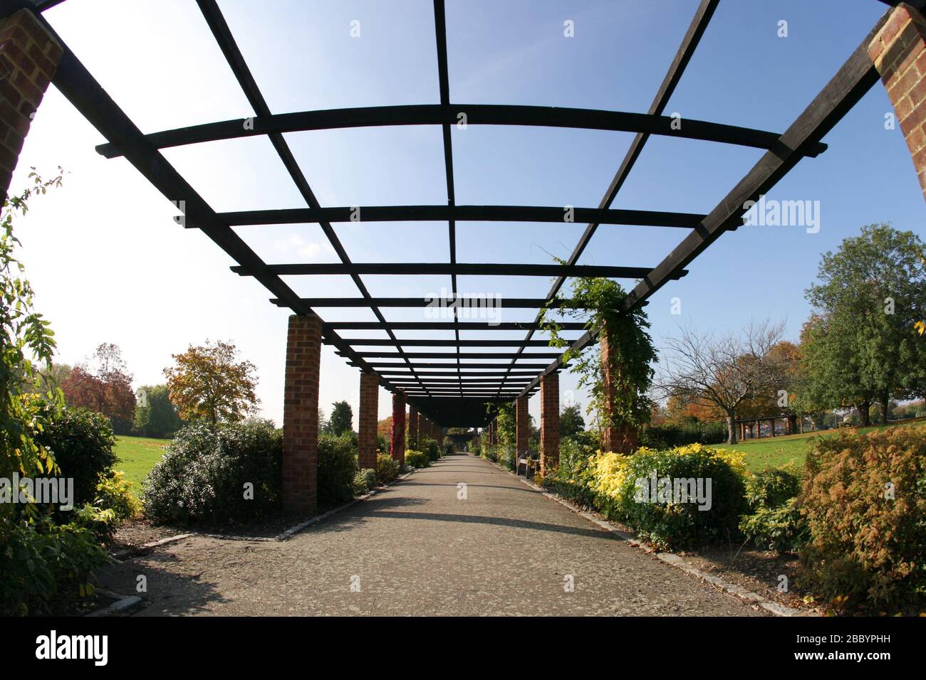 Arbour walkway. Clayhall Park, Longwood Gardens, Ilford, London Borough