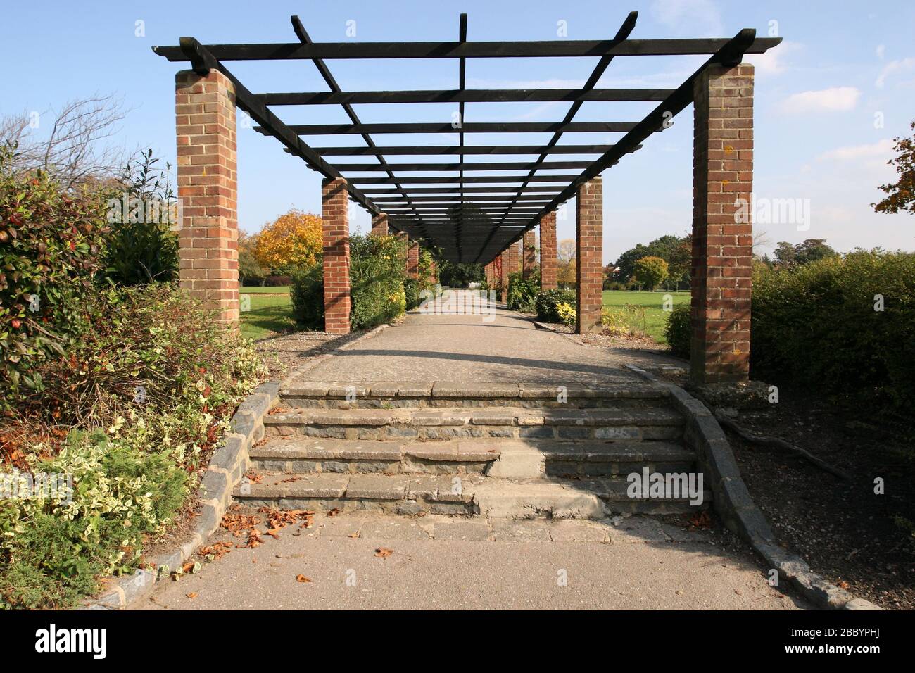 Arbour walkway. Clayhall Park, Longwood Gardens, Ilford, London Borough