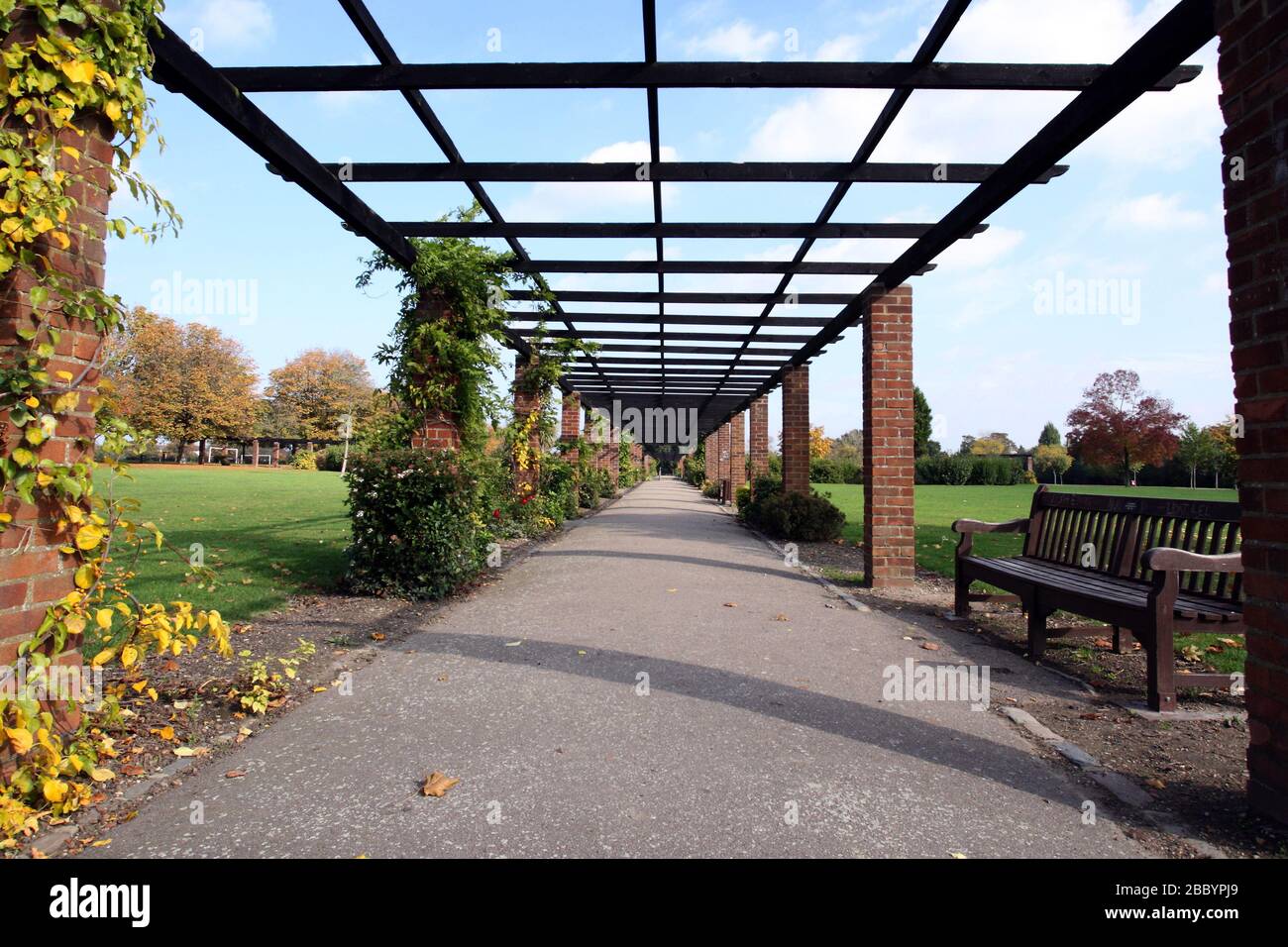 Arbour walkway. Clayhall Park, Longwood Gardens, Ilford, London Borough