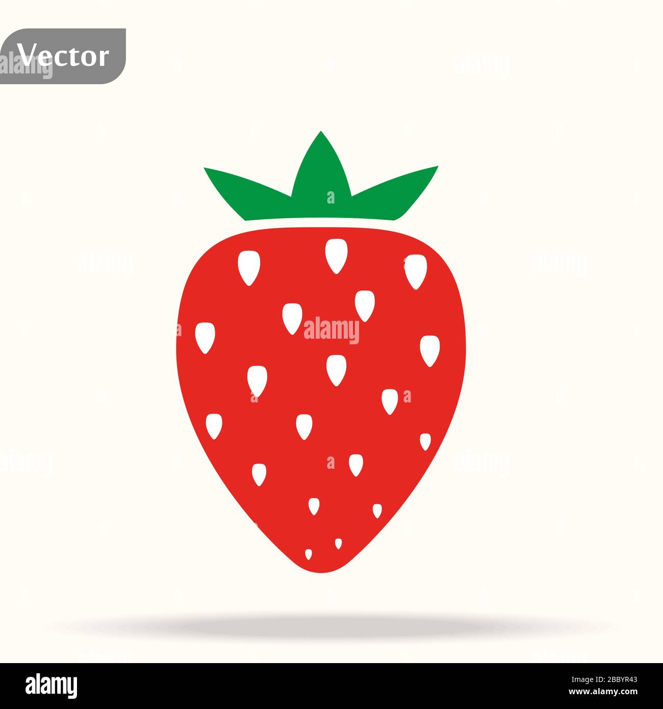 Strawberry colorful logo. Strawberry cartoon style symbol. Isolated on
