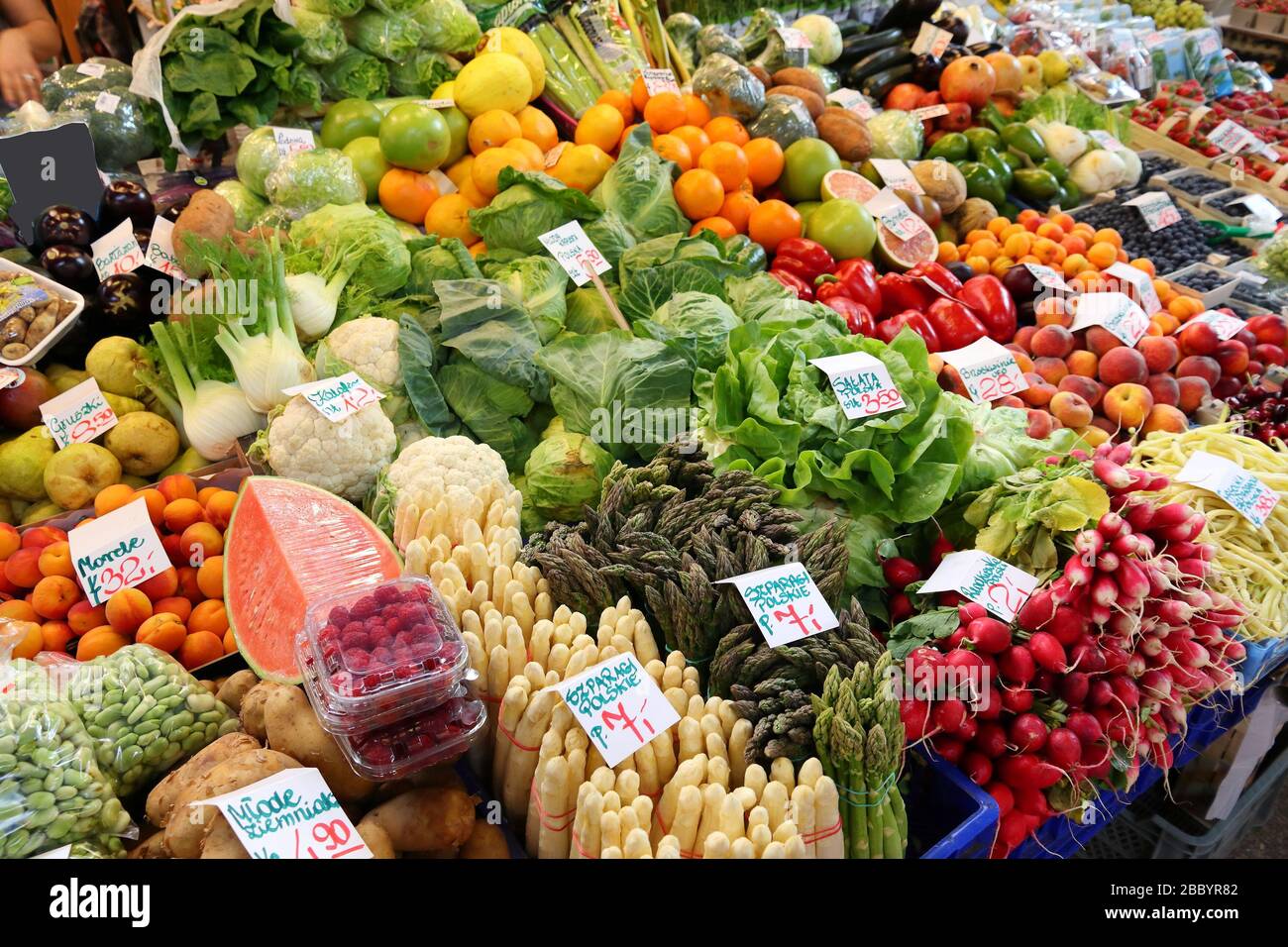 Food market place in Poland - Wroclaw Market Hall vegetables Stock ...