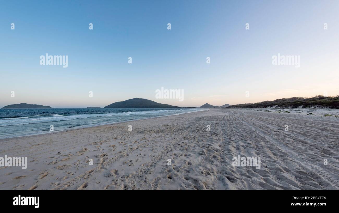 From Great Mermaid Beach at Hawks Nest, looking towards, from left