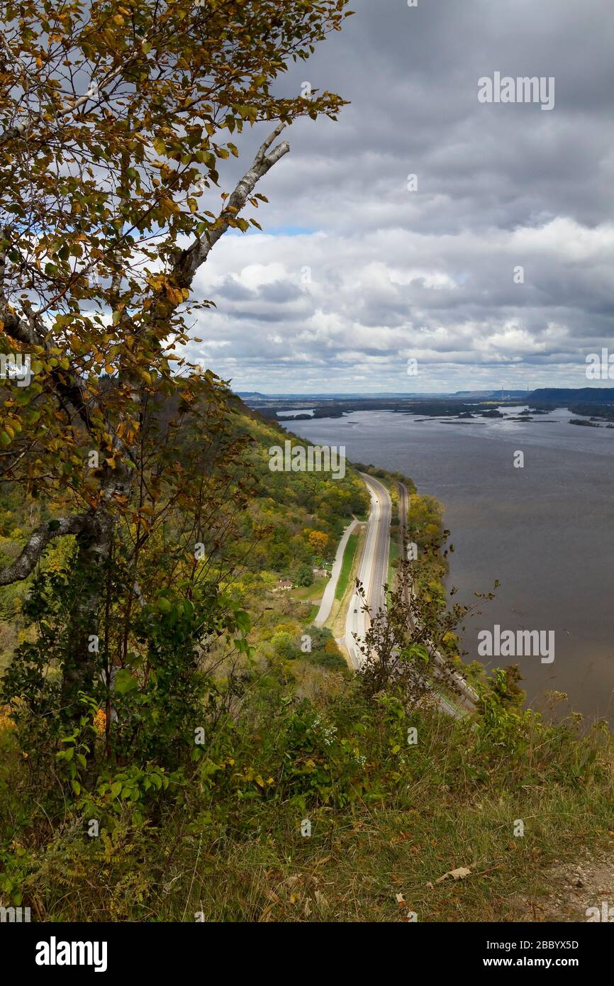Mississippi River Scenic Overlook Stock Photo