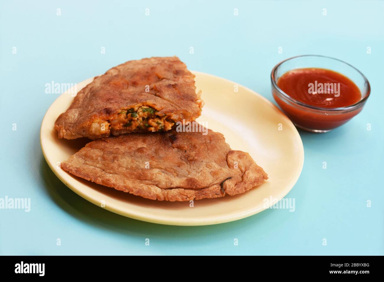 Indian flatbread Aloo Kulcha with Choley or Stuffed Potato Bread or