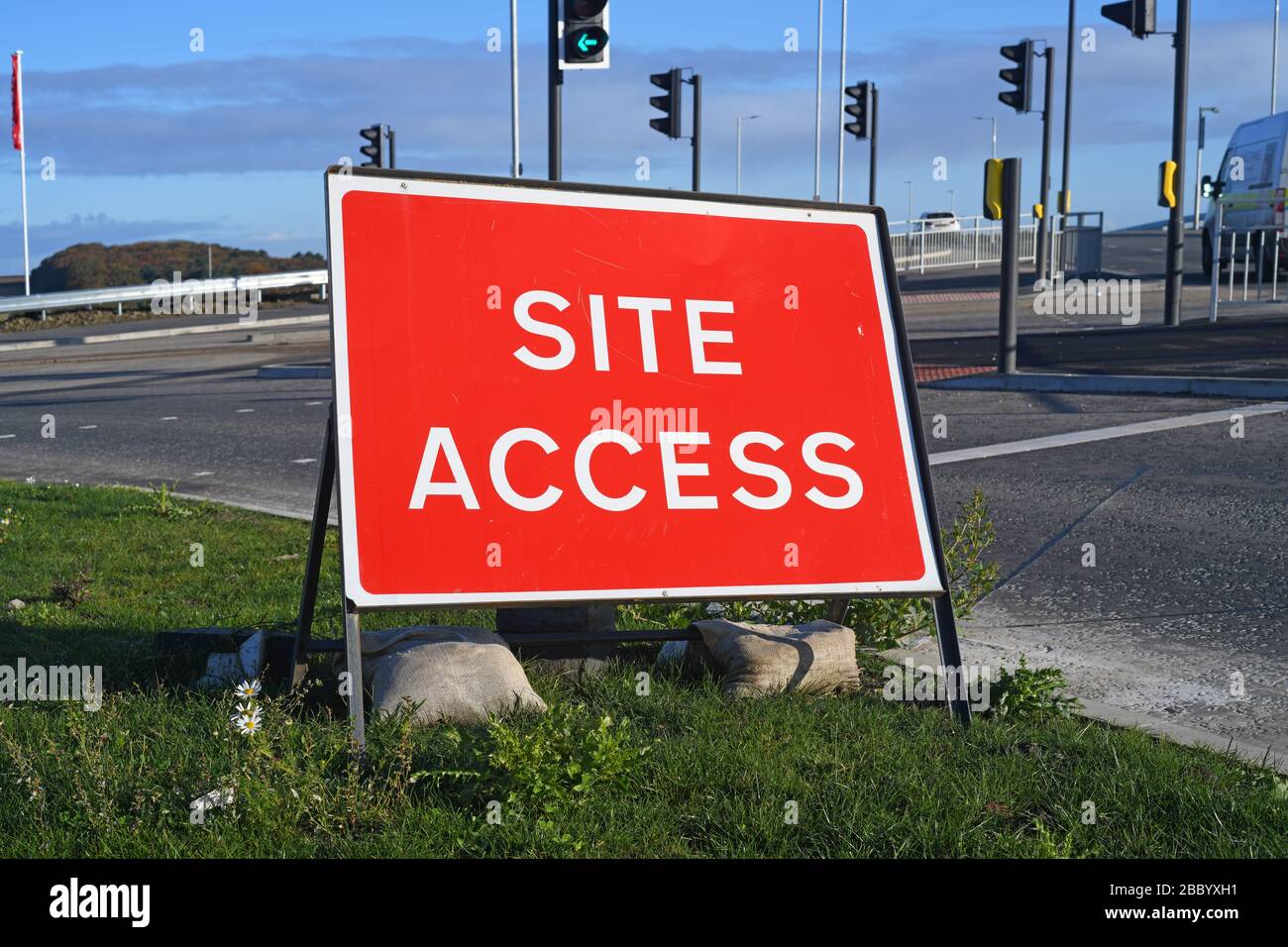 site access sign at entrance to building site leeds yorkshire united ...
