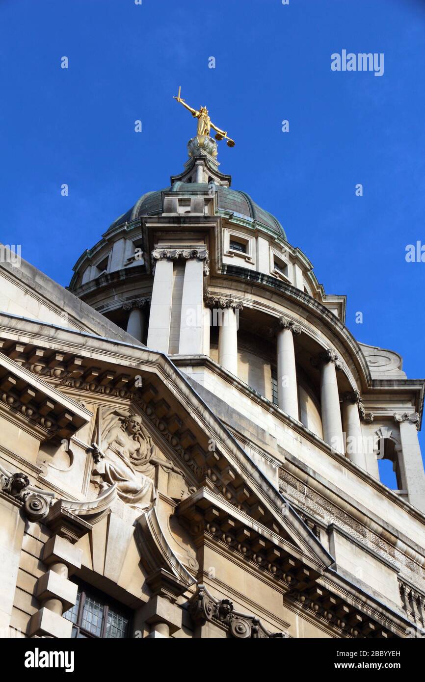 Old Bailey (Central Criminal Court). Landmark of London, UK. Stock Photo