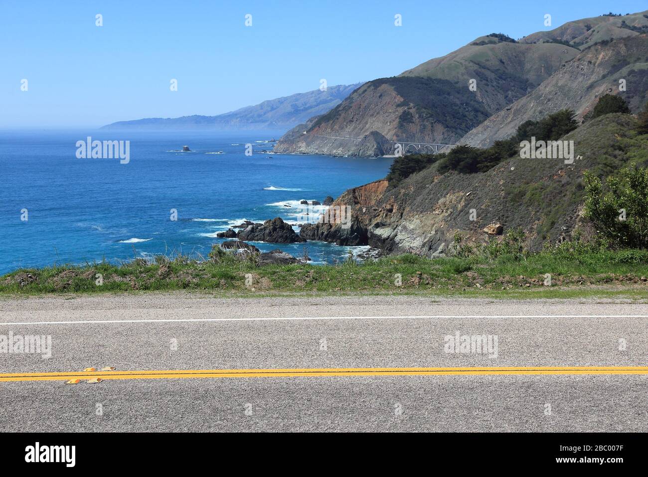 California. Pacific Coast Highway scenic drive. Cabrillo Highway view. Stock Photo