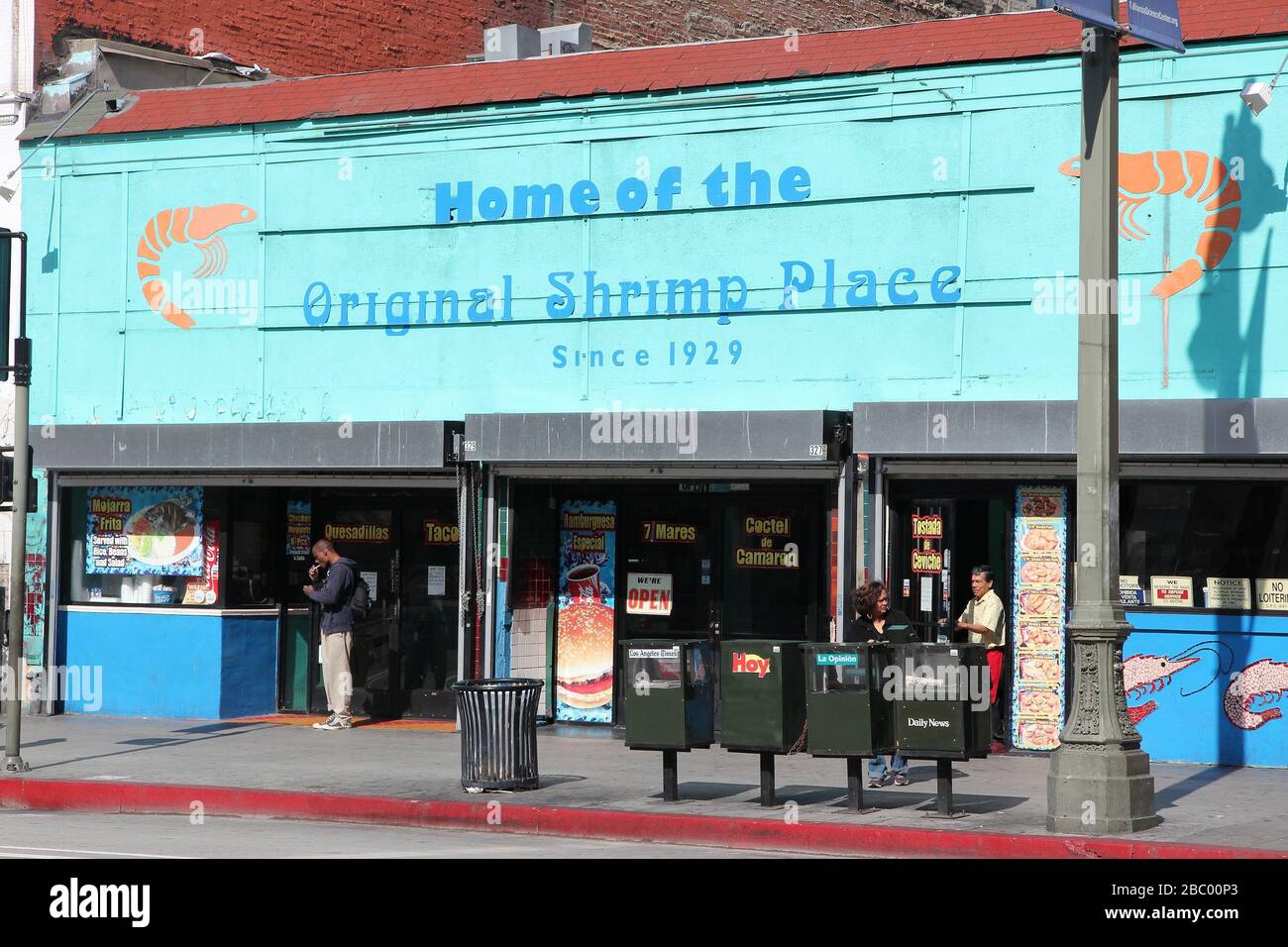 LOS ANGELES, USA APRIL 5, 2014 Street view of a restaurant Home of