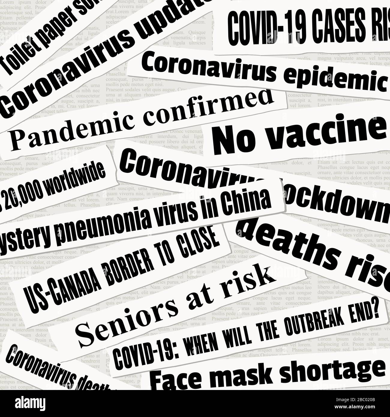 Coronavirus Pandemic Crisis Newspaper Titles Covid 19 Global Pandemic News Headline Collection Vector Stock Vector Image Art Alamy