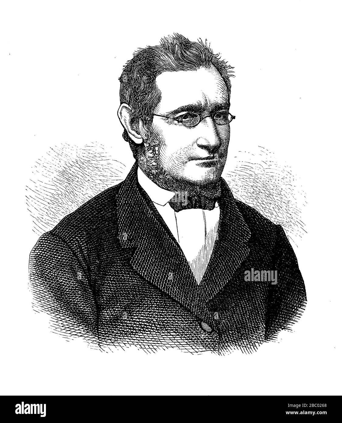 Portrait of Julius Robert Mayer ( 1814 - 1878) German physician, chemist and physicist, one of the founders of thermodynamics Stock Photo