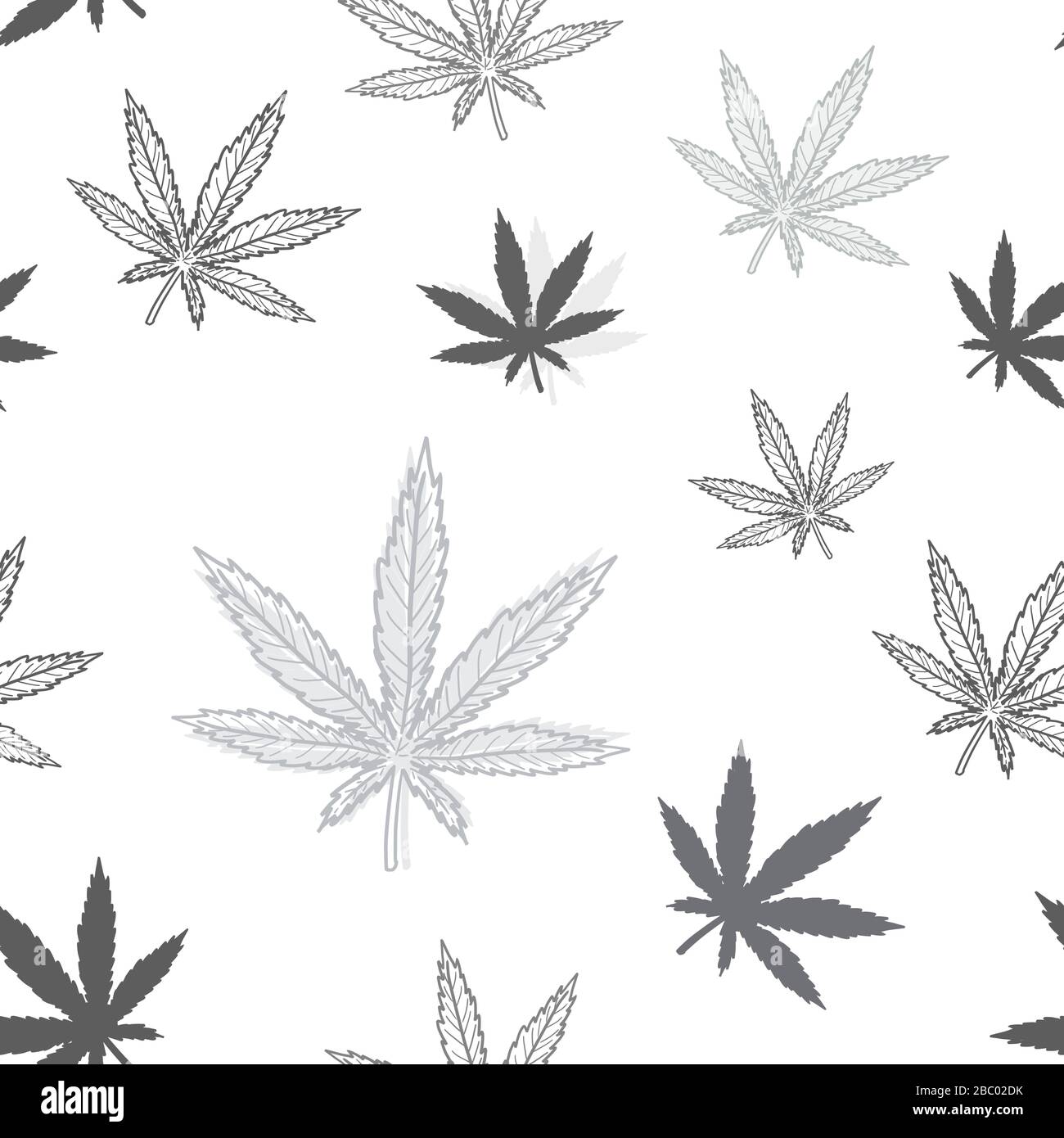 Cannabis seamless texture. Marijuana theme vector pattern. Stock Vector