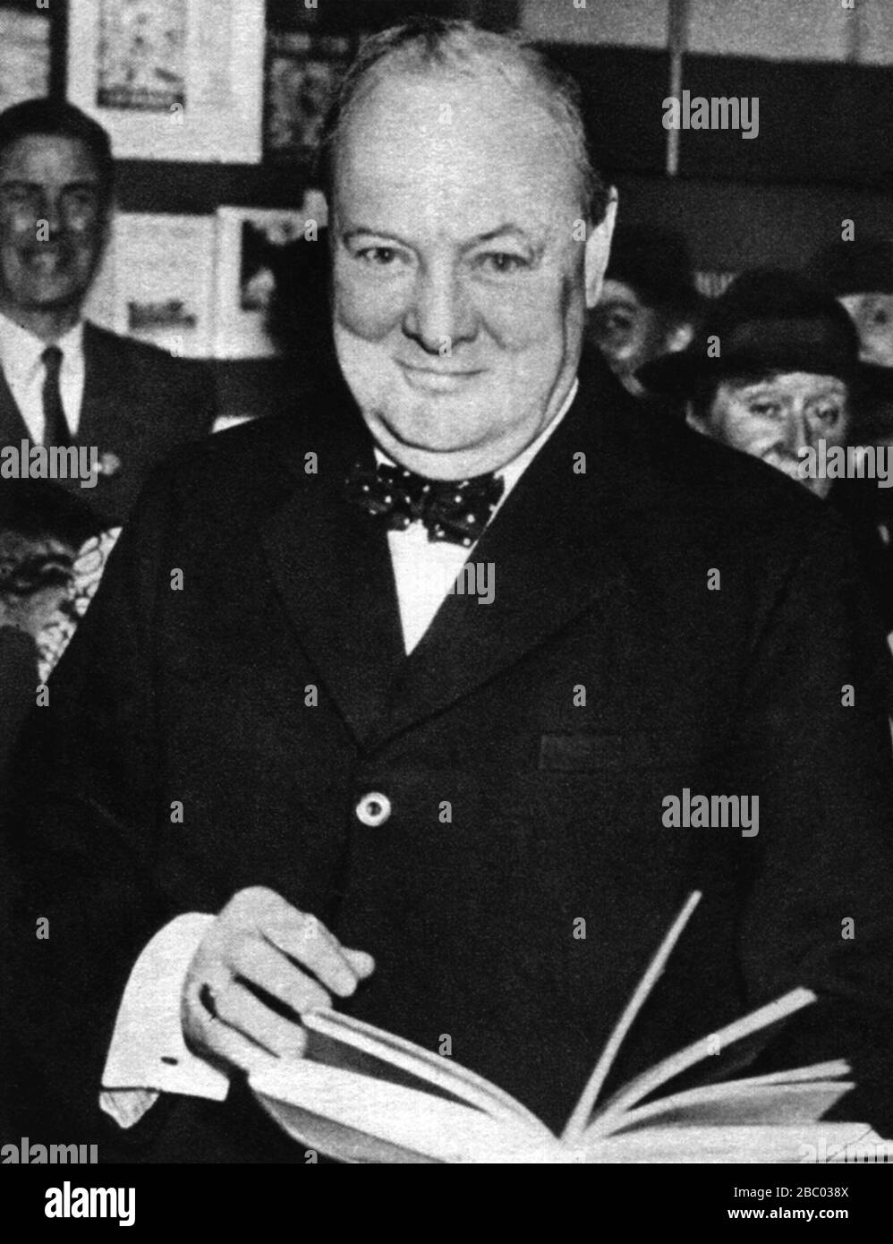 Winston Churchill at the opening of the 5th National Book Fair at Dorland Hall, Regent Street, London.8th November 1937. Stock Photo