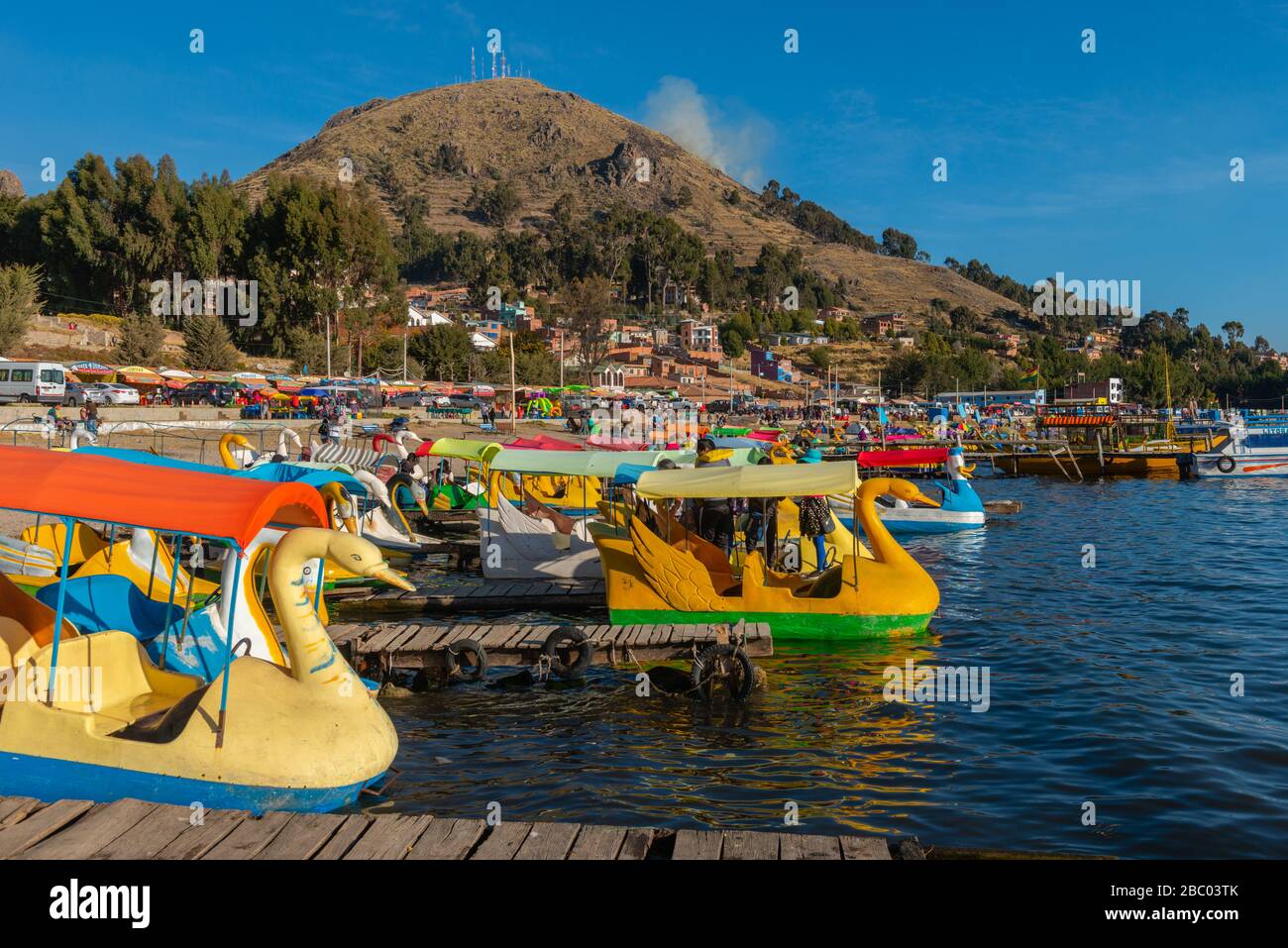 Beach of Copacabana, Lake Titicaca, Andes Mountains, Department La Paz, Bolivia, Latin America Stock Photo