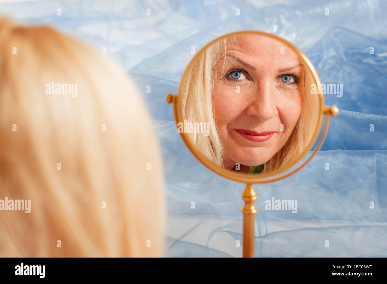 Attractive woman wrinkled face hi-res stock photography and images - Alamy