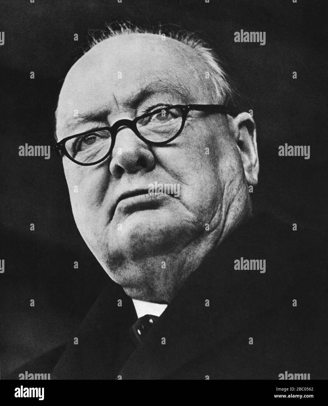Winston Churchill photographed for the cover of Picture Post.  October 1952 Stock Photo