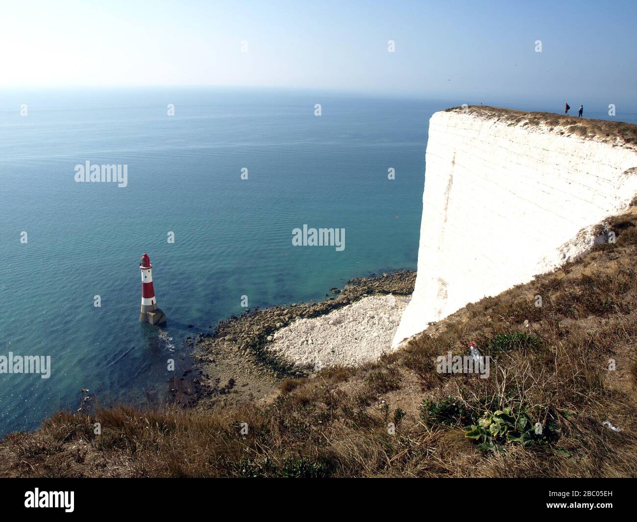 Beachy head lighthouse photographed from the cliff Stock Photo - Alamy