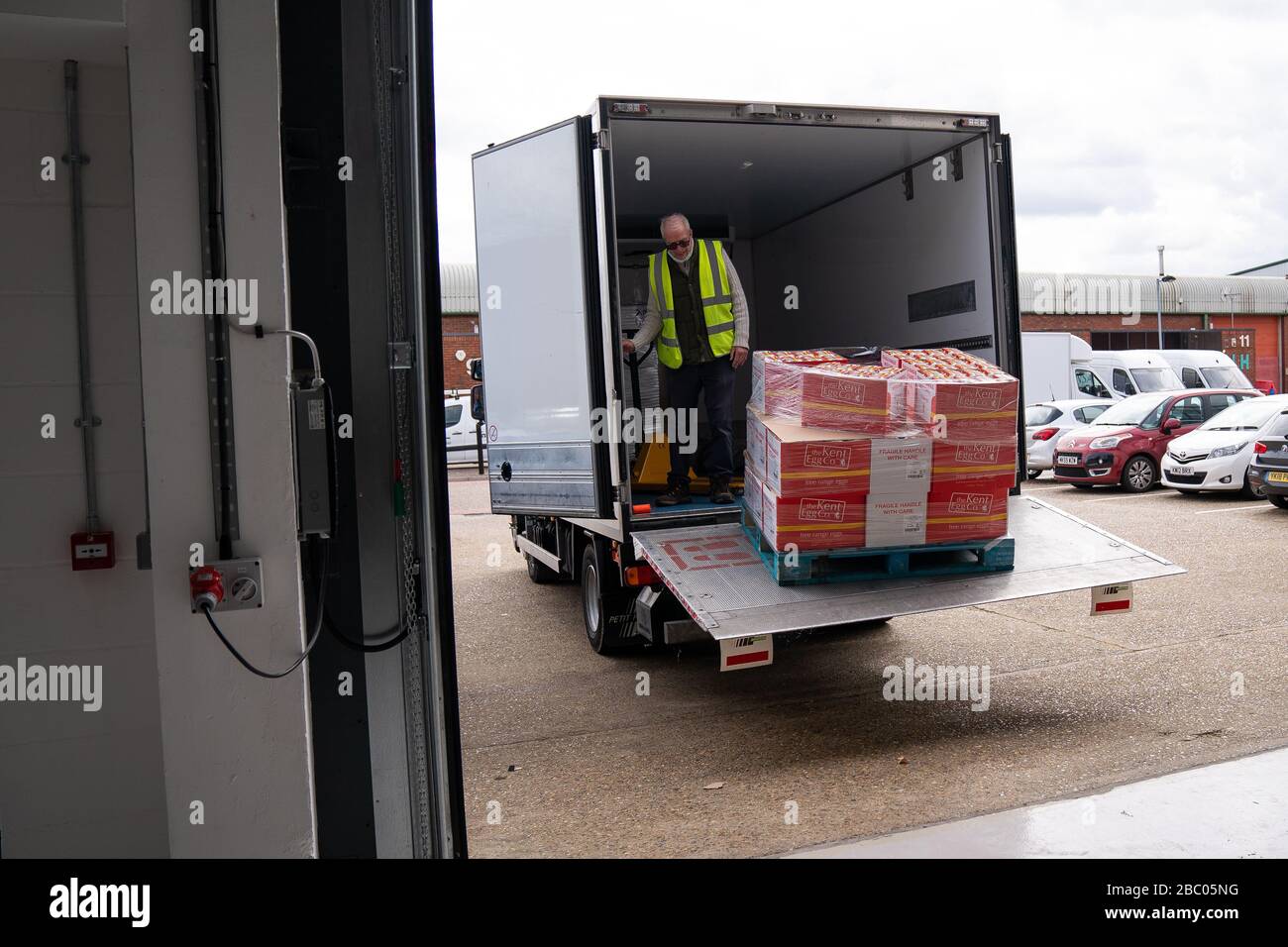 A food delivery is made to Enfield Council's supply centre in Enfield ...