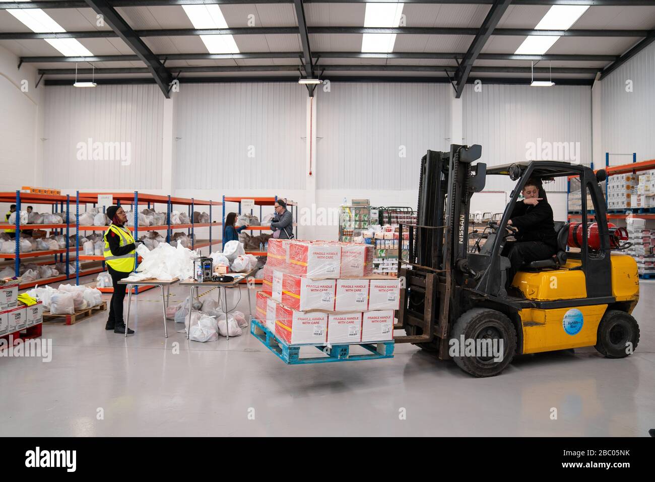A food delivery is made to Enfield Council's supply centre in Enfield