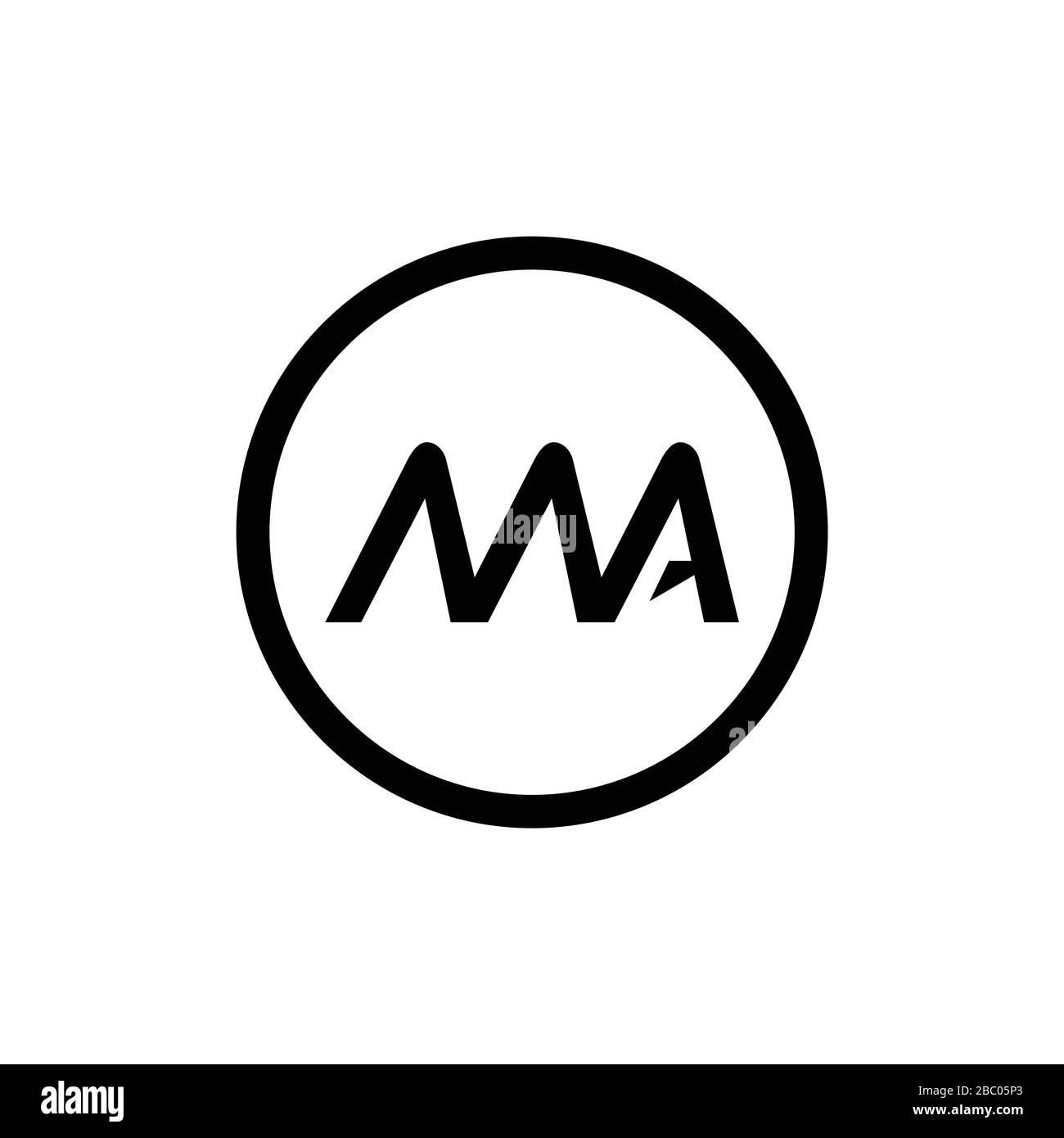 MM M M letter logo design. Initial letter MM linked circle