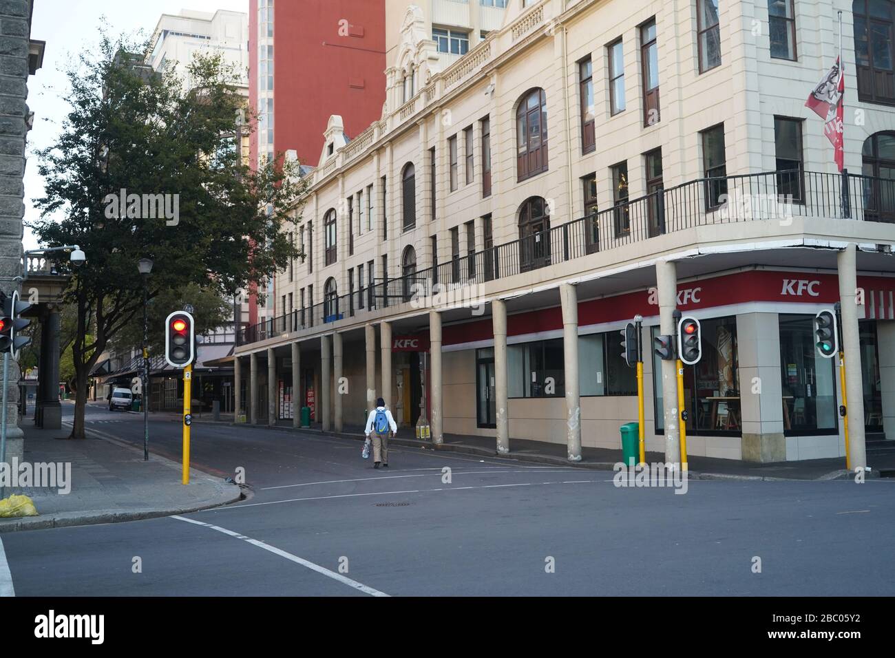 2 April 2020 - Cape Town,South Africa : Empty streets in the city of Cape Town during the lockdown for Covid-19 Stock Photo