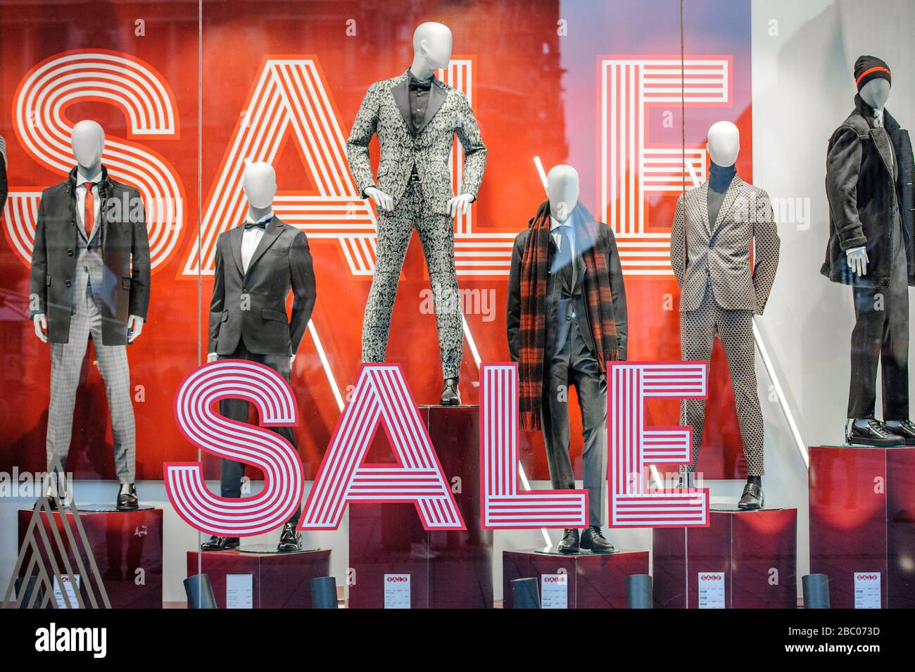 Shop window during the winter sales in downtown Munich. [automated translation] Stock Photo