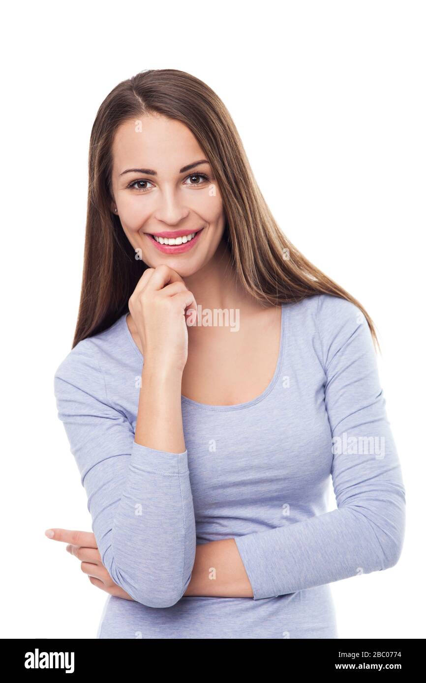 Portrait of a young woman in studio Stock Photo - Alamy