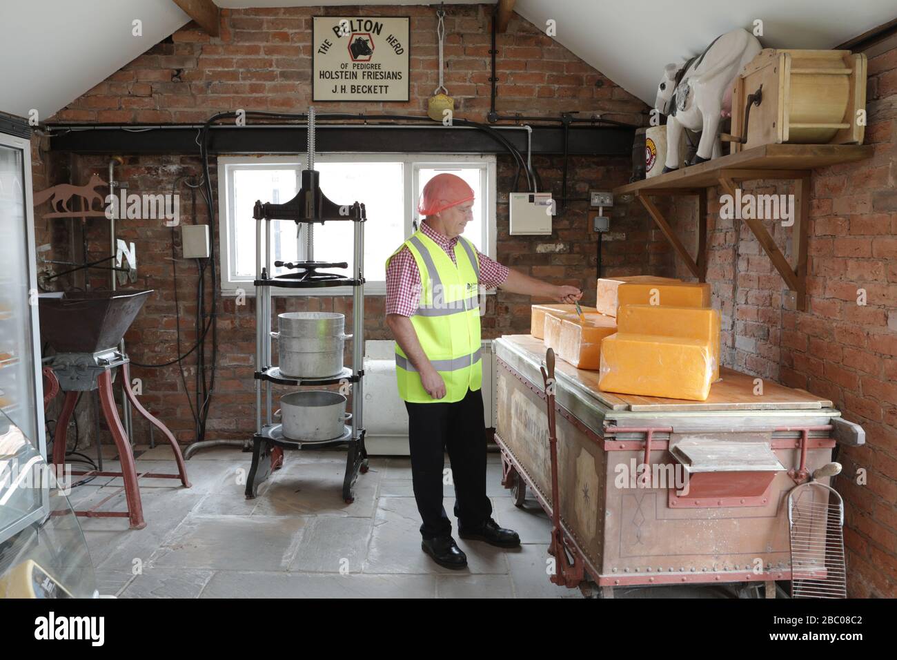 Belton Farm cheese makers of Red Leicester Stock Photo Alamy