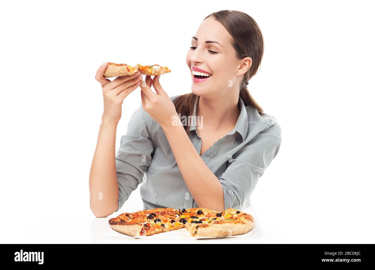 Pizza eating Cut Out Stock Images & Pictures Alamy