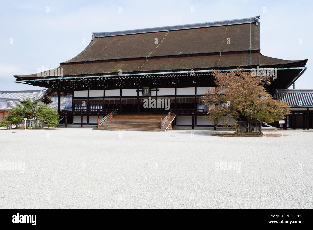 Shishinden Main Hall of Kyoto Imperial Palace Stock Photo