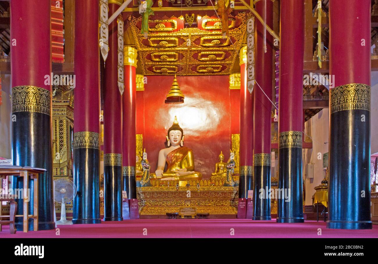 Wat Hua Kuang temple is located near Nan city centrum. Stock Photo