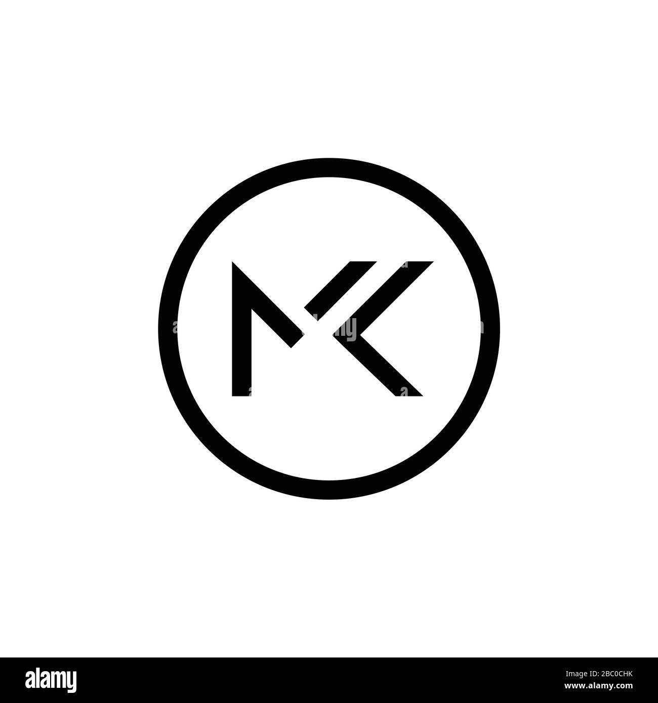 Initial MK letter Logo vector Template. Abstract Letter MK logo Design. Minimalist Linked Letter Trendy Business Logo Design Vector Template. Stock Vector