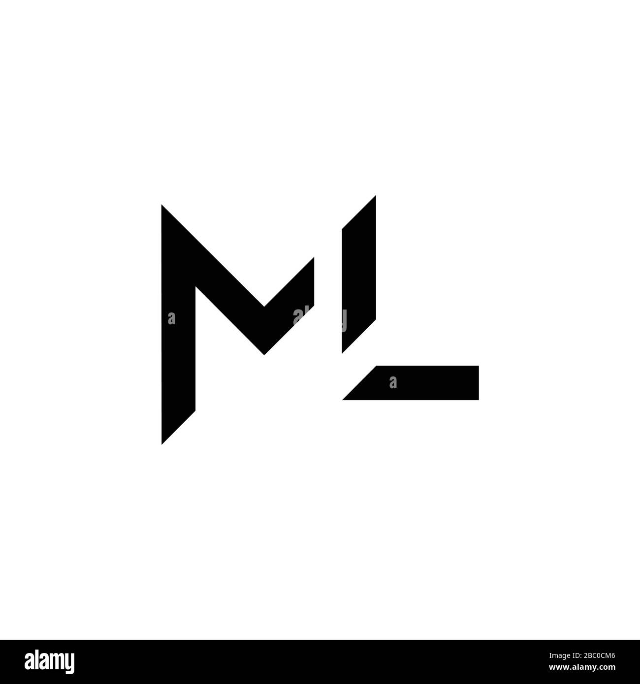 Initial ML letter Logo vector Template. Abstract Letter ML logo Design. Minimalist Linked Letter Trendy Business Logo Design Vector Template. Stock Vector