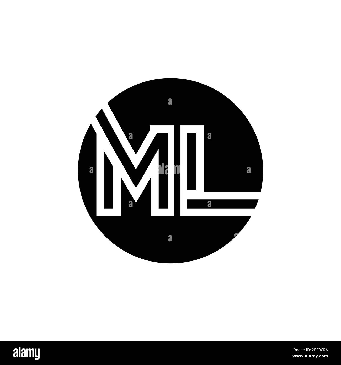 Initial ML letter Logo vector Template. Abstract Letter ML logo Design. Minimalist Linked Letter Trendy Business Logo Design Vector Template. Stock Vector