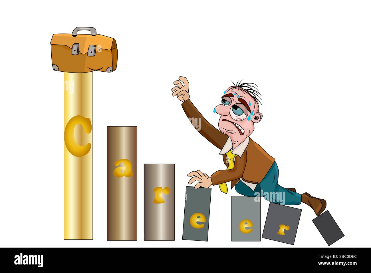 Unhappy cartoon businessman climb up a career ladder. Business competition concept. Reach the target. Businessman struggling to get to the top. Vector Stock Vector Image & Art - Alamy Unhappy cartoon businessman climb up a career ladder. Business competition concept. Reach the target. Businessman struggling to get to the top. Vector Stock Vector Image & Art - Alamy