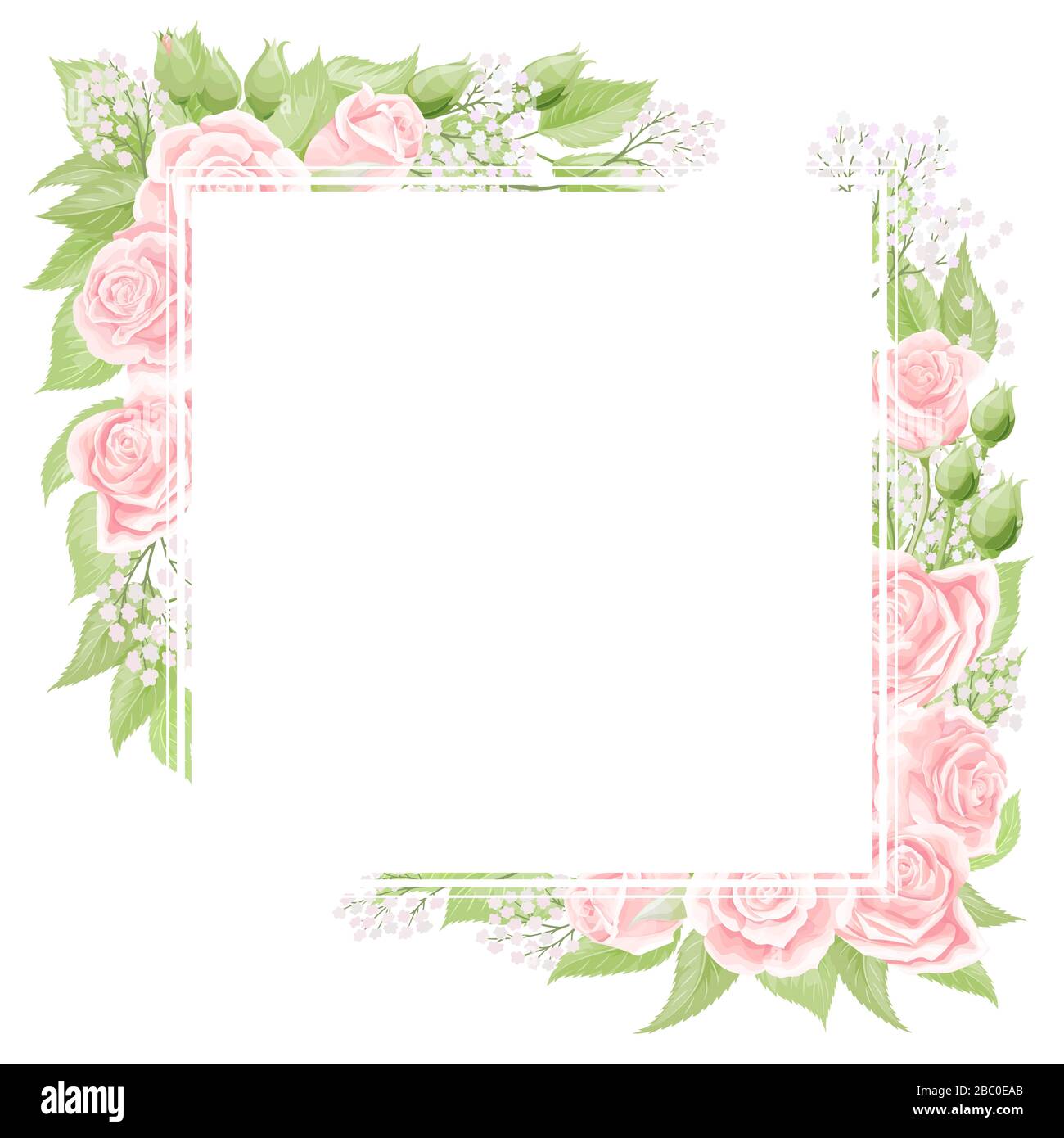 Cream flower border hi-res stock photography and images - Alamy