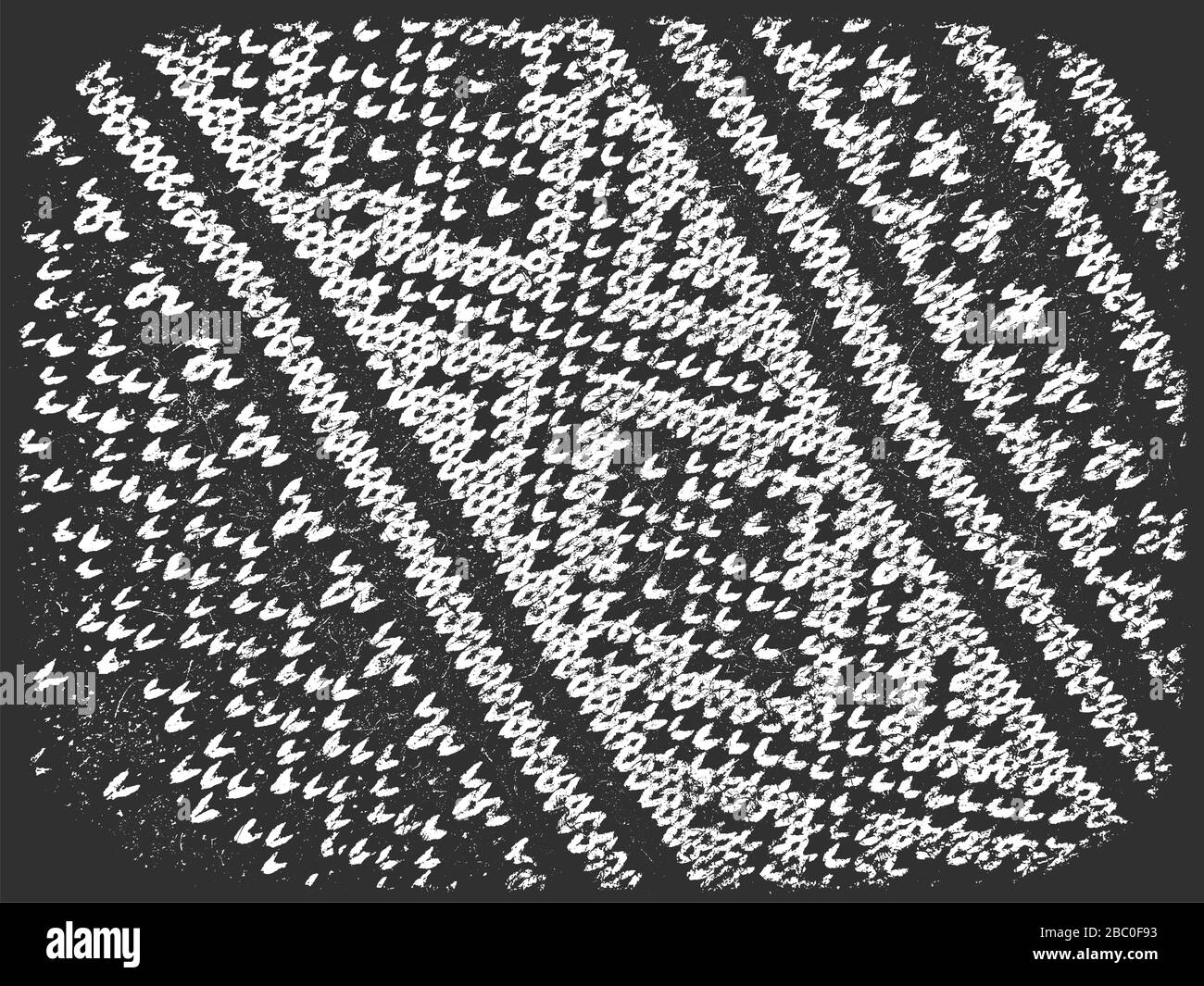 Distress grunge vector textures of fabric. Black and white background ...