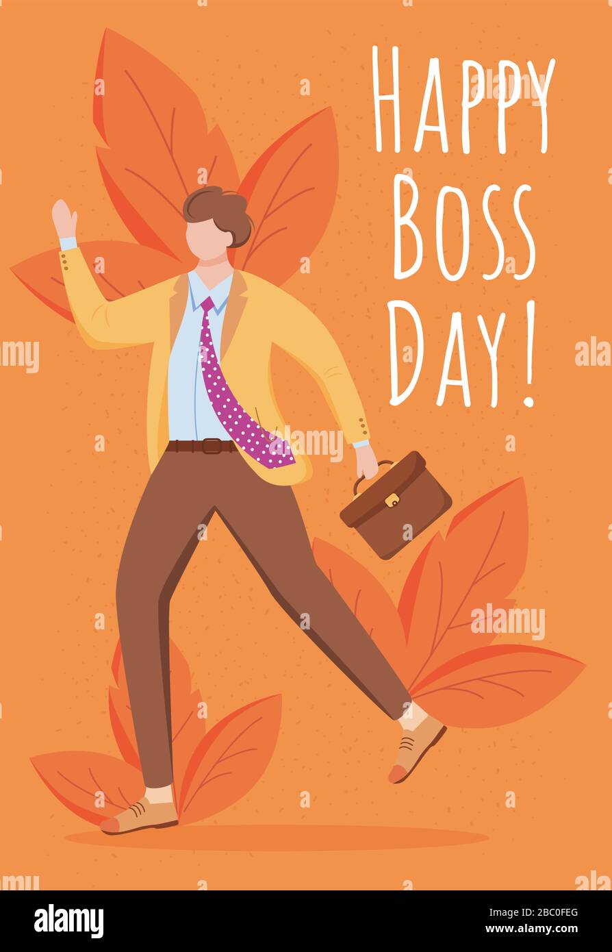 Happy boss day poster vector template Stock Vector Image & Art Alamy