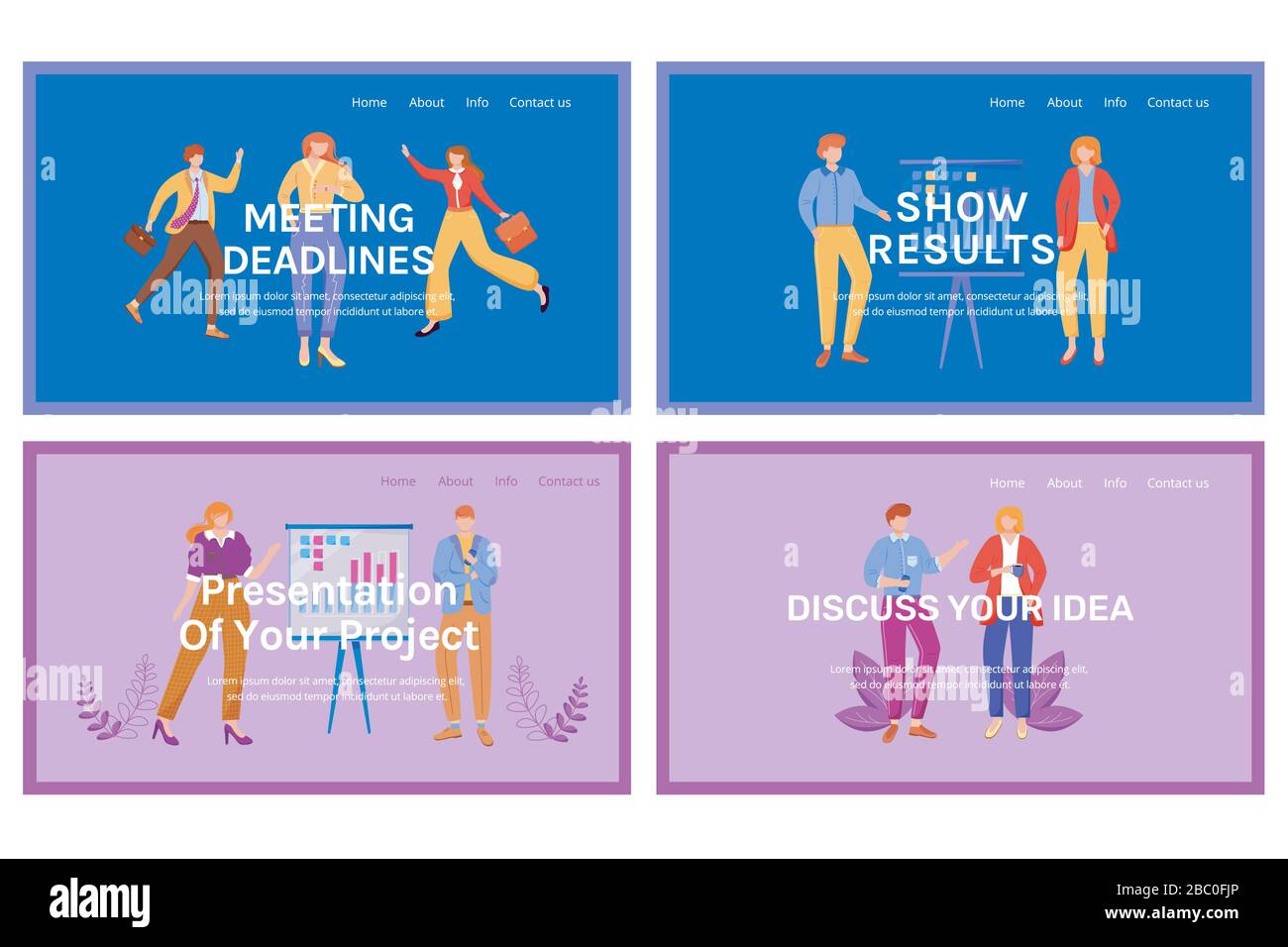Corporate landing page vector template set Stock Vector Image & Art - Alamy