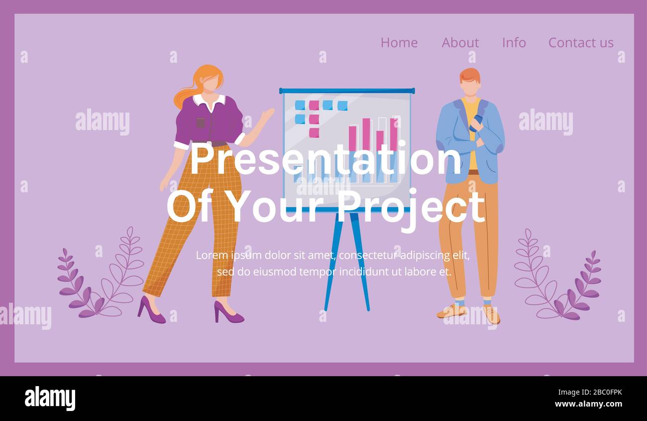 Corporate presentation landing page vector template Stock Vector Image ...