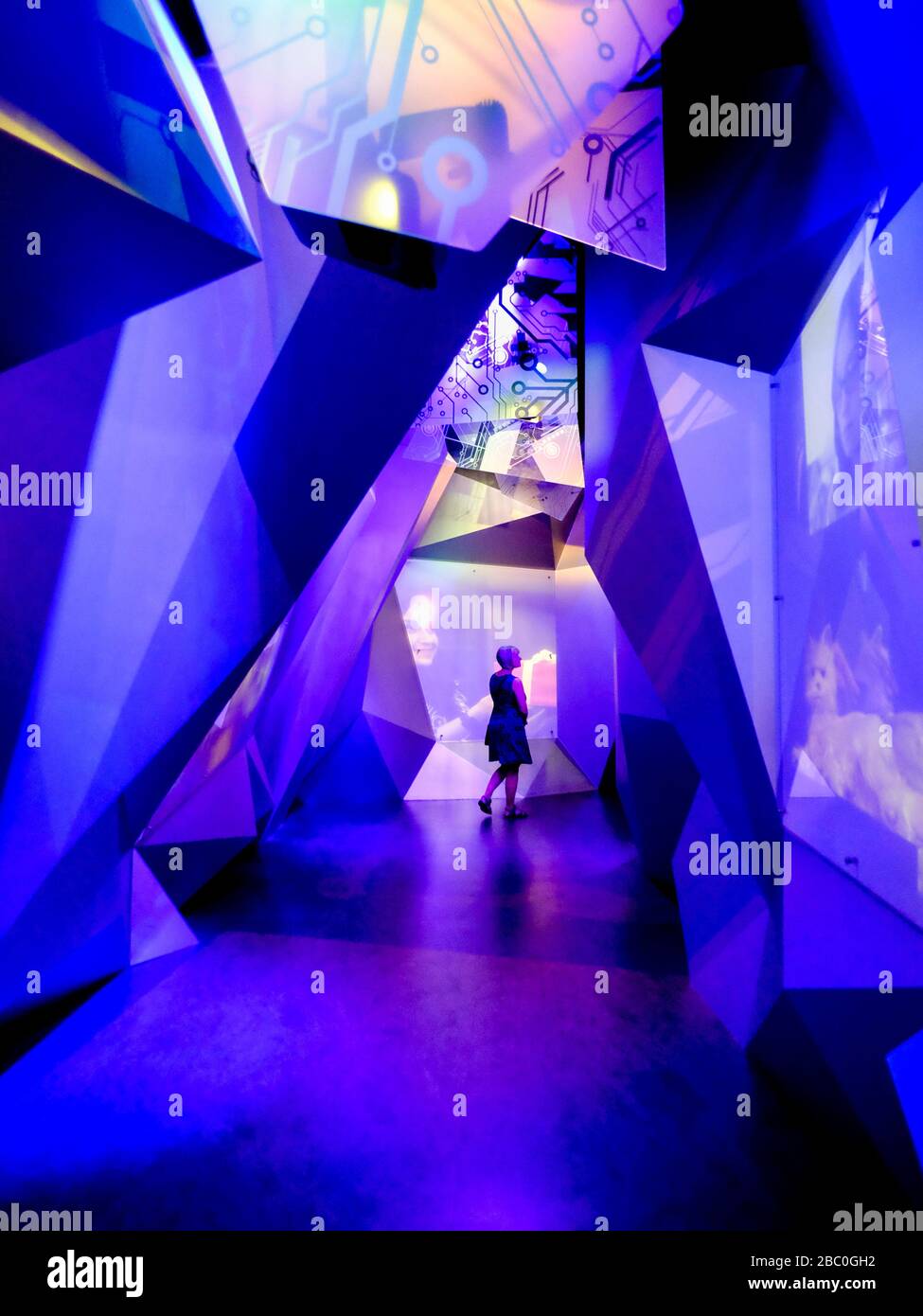 Corridor inside Dubai Frame, Dubai, United Arab Emirates, the largest
