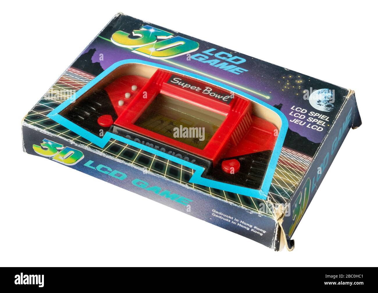 Vintage 1980s Super Bowl 3D portable handheld electronic LCD game. Stock Photo