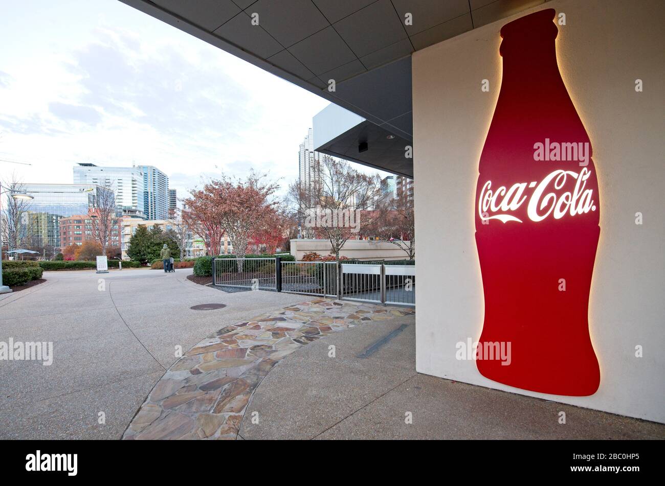 Coke artwork on the building at World of Coke in Atlanta, Georgia USA Stock Photo